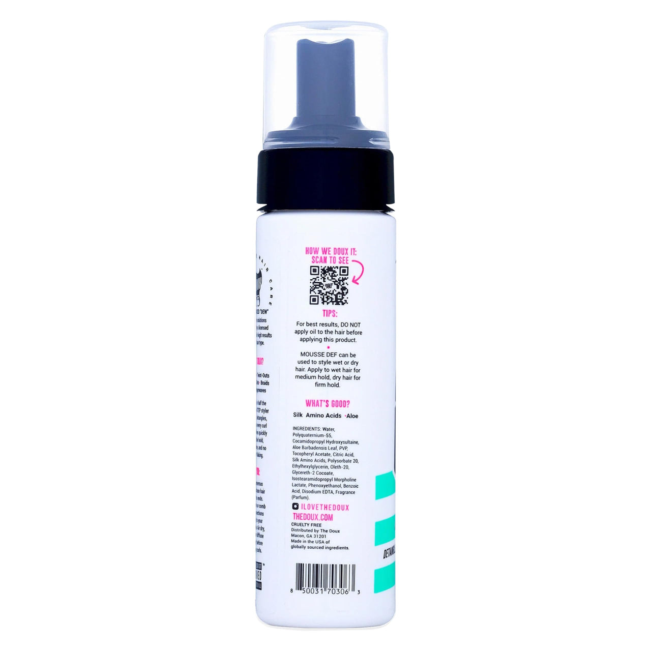 The Doux Multi-Use Mousse for Curly Hair – The Doux Mousse Def Texture Foam for Styling, Curl Definition, Volume & Shine – Curl Cream Alternative for Textured Hair & Natural Hair Styles