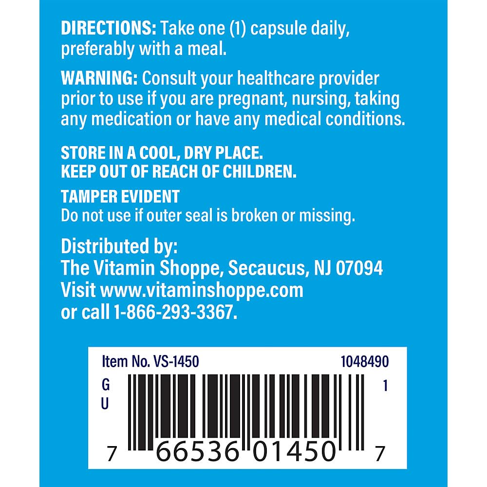 The Vitamin Shoppe Zinc 50MG - Immune Support, Skin Health & Antioxidant Protection, Essential Mineral (100 Capsules)