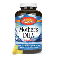 Thumbnail for Carlson - Mother's DHA, 500 mg DHA, Prenatal Support, Fetal Development & Immune Health, 120 Softgels