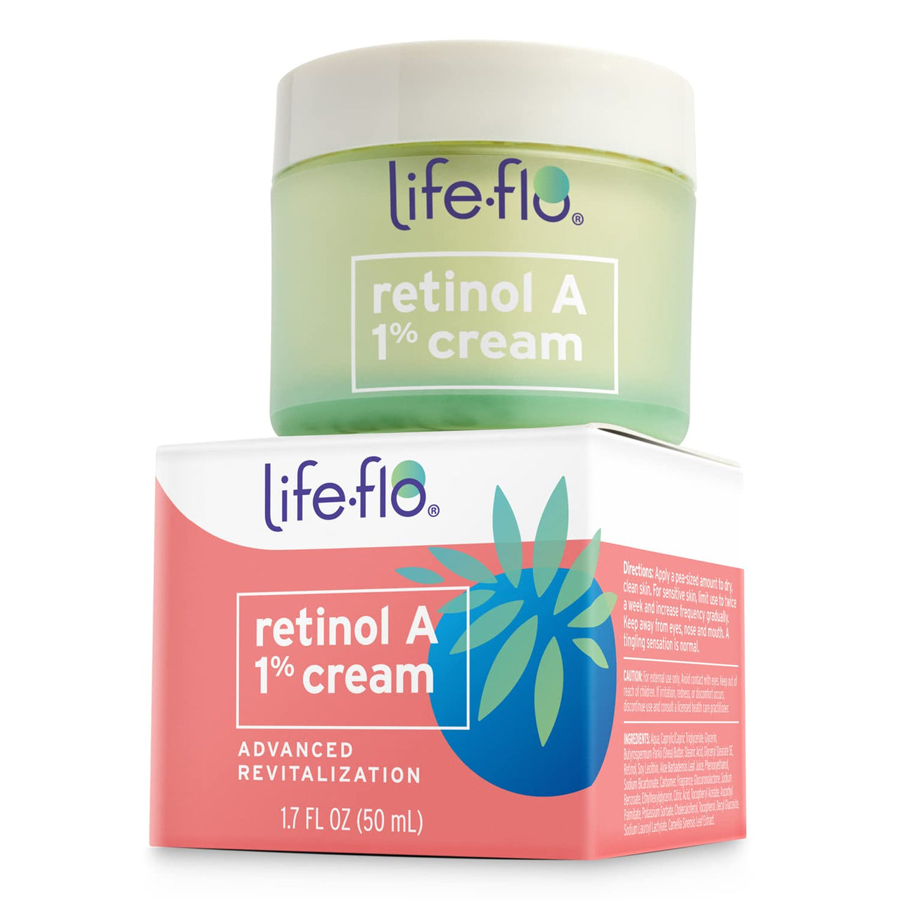 LIFE-FLO Retinol Face Cream - Face Moisturizer and Neck Cream w/ 1% Retinol Vitamin A, Green Tea and Vitamin E - Refines Skin, Minimizes Appearance of Fine Lines and Wrinkles, 60-Day Guarantee 1.7oz