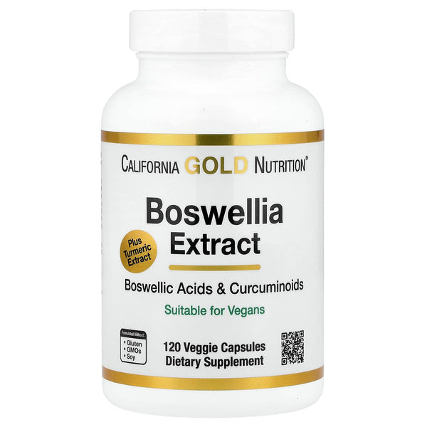 California Gold Nutrition Boswellia Extract, Turmeric Curcumin Complex with Turmeric Extract and Turmeric Powder, 120 Veggie Capsules