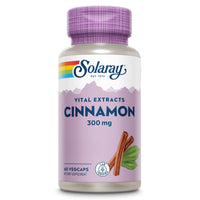 Thumbnail for SOLARAY Cinnamon Extract 300mg - Cinnamon Supplements for Balance - Herbal Support with 24mg Flavonoids - Lab Verified, Gluten Free, 60-Day Guarantee - 60 Servings, 60 VegCaps