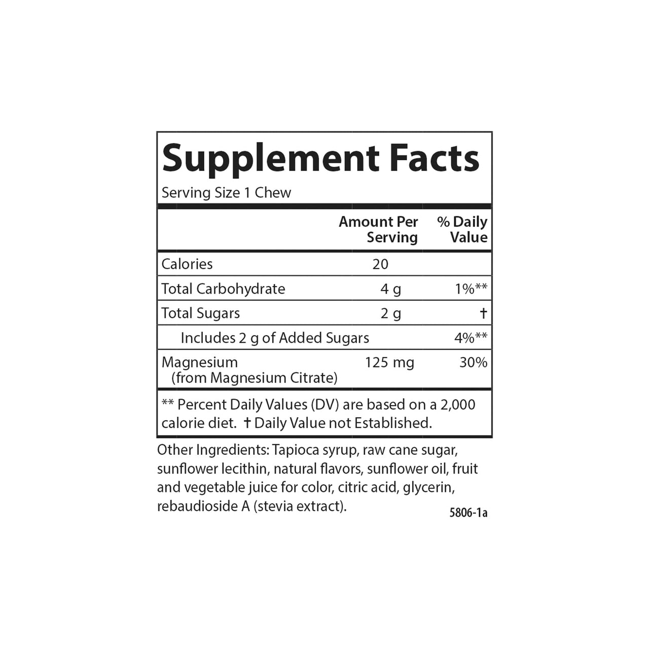 Carlson Magnesium Soft Chews 125 mg Highly Absorbable Muscle Relaxation & Overall Health - Berries & Creme Flavor - 40 Vegetarian Soft Chews