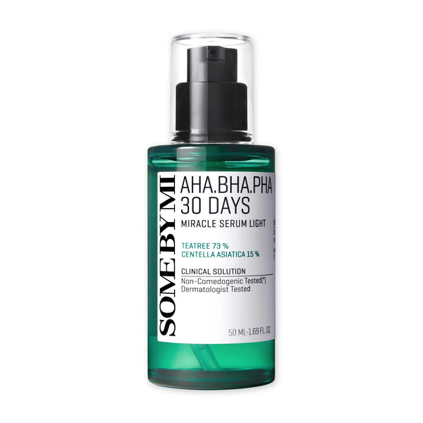 SOME BY MI AHA BHA PHA 30 Days Miracle Serum Light - 1.69oz, 50ml - Daliy Exfoliating Salicylic Acid Serum for Pore and Blackhead Care - Centella & Niacinamide for Skin Soothing - Korean Skin Care