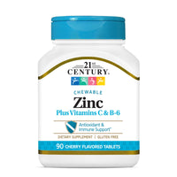 Thumbnail for 21st Century Zinc Chewable Withc & B6 - Cherry, 90 Count