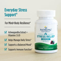 Thumbnail for Nordic Naturals Stress Relief Gummies, Mixed Berry, 40 Gummy Supplements, Supports Daily Mood and Immune System Health, Non-GMO, Vegetarian, 20 Servings