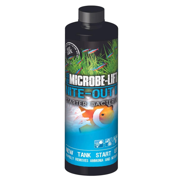 MICROBE-LIFT Nite-Out II Aquarium Bacteria for Start-up, Instantly Cycle Aquariums, Add Fish on Day 1, Rapid Ammonia and Nitrite Reducer for Freshwater & Saltwater Fish Tank, 8 Ounces (NITEH08)