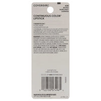 Thumbnail for CoverGirl Continuous Color Lipstick - 430 Bistro Burgundy Lipstick Women 0.13 oz
