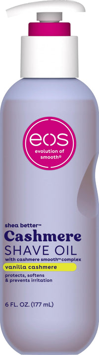 Thumbnail for eos Cashmere Skin Collection Shave Oil, Vanilla Cashmere, Soothing and Moisturizing, Prevents Irritation and Razor Burn, Entire Bikini Area-Approved, 6 fl oz Packaging May Vary