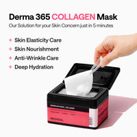 Thumbnail for Mediheal Derma 365 Collagen Mask (30 Masks) - Daily Skin Care Mask for Firm Moisturizing to Lift Skin with Collagen Active 3X