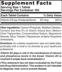 Thumbnail for NAT B VIT D3 TB 1000IU 100 by Nature's Blend