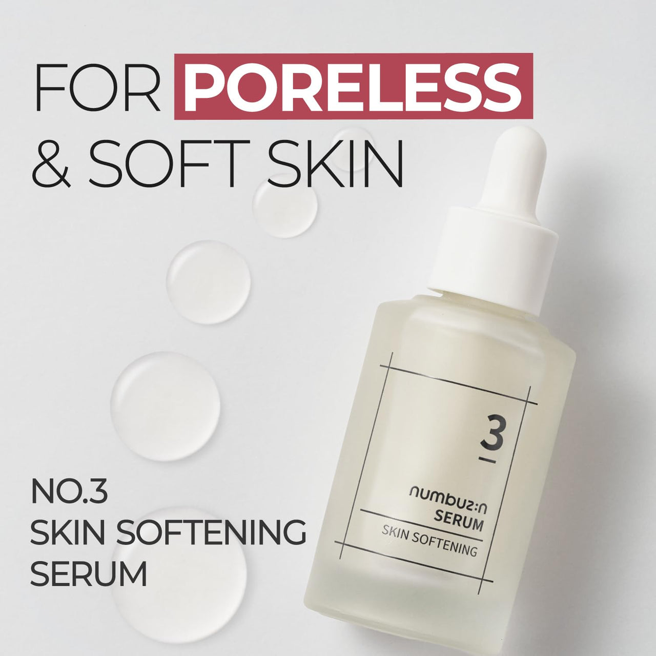 numbuzin No.3 Serum | Skin Softening Serum | Pores, Textured, Bumpy, Rough to Glass Skin | Bifida, Galactomyces, Niacinamide, Adenosine, Panthenol | 1.69 fl. oz.