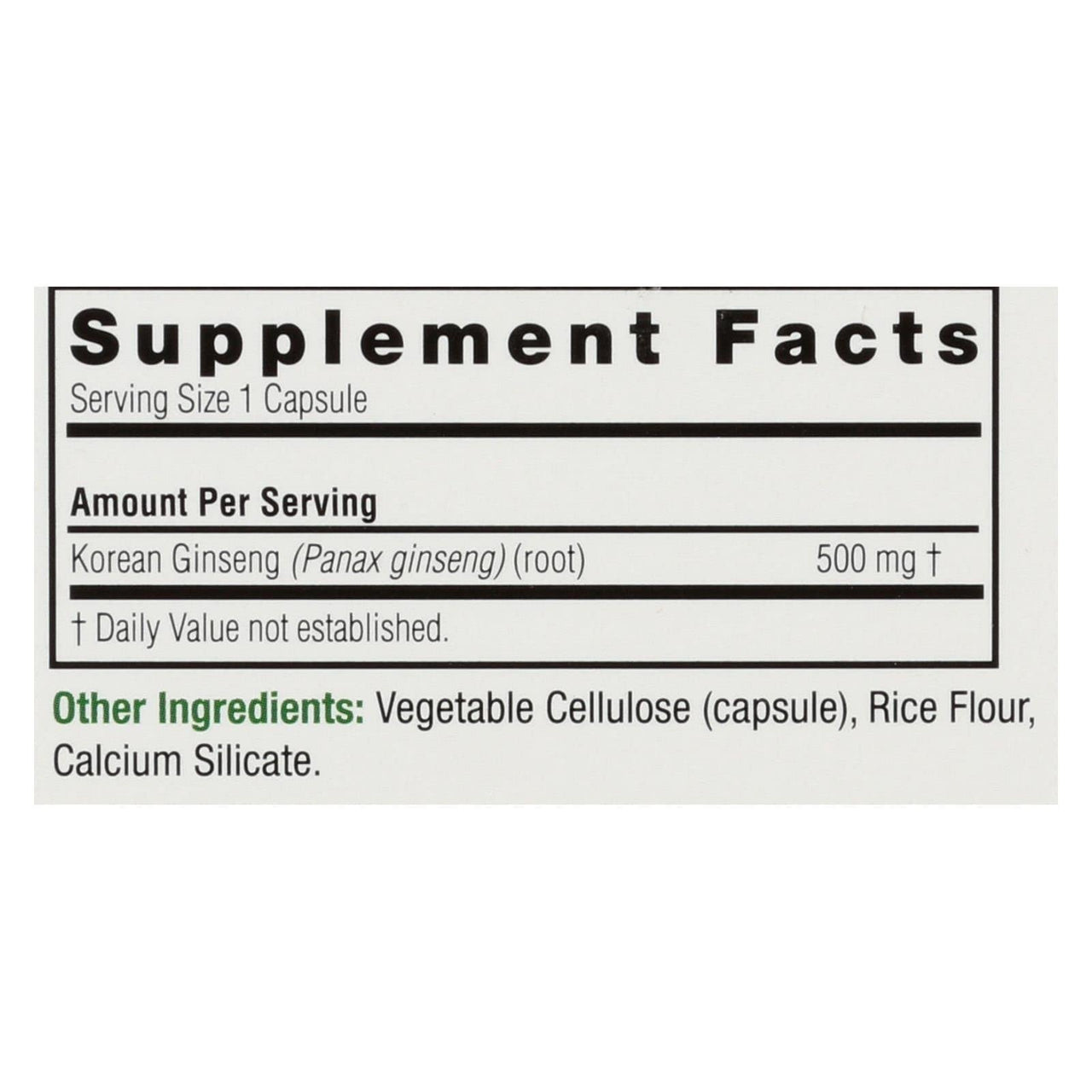 Nature's Answer Korean Ginseng | Supports Focus & Memory | Vegan, Gluten-Free, Non-GMO & Kosher Certified | 50ct