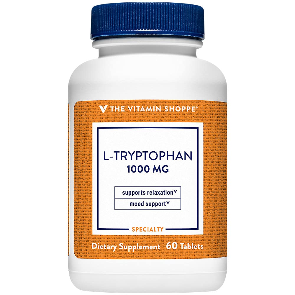 The Vitamin Shoppe L-Tryptophan 1,000MG, Supports Relaxation, Positive Mood (60 Tablets)