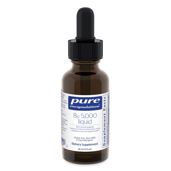 Pure Encapsulations B12 5,000 Liquid - Vitamin B12 Methylcobalamin Supplement to Support Energy, Nerve Health, Cognitive Function & Blood Cells* - Liquid Drops - 1 Fl Oz