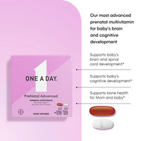 Thumbnail for ONE A DAY Women’s Prenatal Advanced Complete Multivitamin with Brain Support* with Choline, Folic Acid, Omega-3 DHA & Iron for Pre, During & Post Pregnancy, 60+60 Ct (120 Total) (Packaging May Vary)