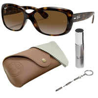 Image 1 of Ray-Ban RB4101 JACKIE OHH POLARIZED Butterfly Shaped Sunglasses for Men & Women – Includes Official Rayban Eyewear Kit – Ideal Formal & Casual Wear Sunglasses – Brown Lens