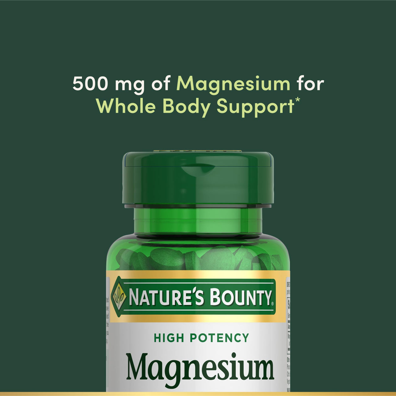 Nature's Bounty Magnesium, Mineral Supplement, Supports Bone and Muscle Health, 500 mg, Coated Tablets, 100 Count