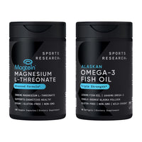 Thumbnail for Sports Research® Cognitive Health Support Pack - Triple Strength Omega 3 Fish Oil EPA & DHA Fatty Acids from Wild Alaskan Pollock & Magtein Magnesium L-Threonate Supports Memory, Focus, Sleep & Mood