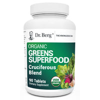 Thumbnail for Dr. Berg's Greens Superfood Cruciferous Vegetable Tablets - Vegetable Supplements for Adults w/ 11 Phytonutrient Super Greens - Energy, Immune System & Liver Veggie Tablets - 90 Tablet