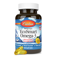 Thumbnail for Carlson - EcoSmart Omega-3, Sustainable Source, Promotes Heart, Brain, Vision & Joint Health, Lemon, 90 soft gels