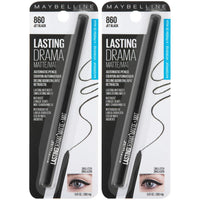 Thumbnail for Maybelline Eyestudio Lasting Drama Waterproof Matte Gel Pencil Black Eyeliner Makeup, Jet Black, 2 Count