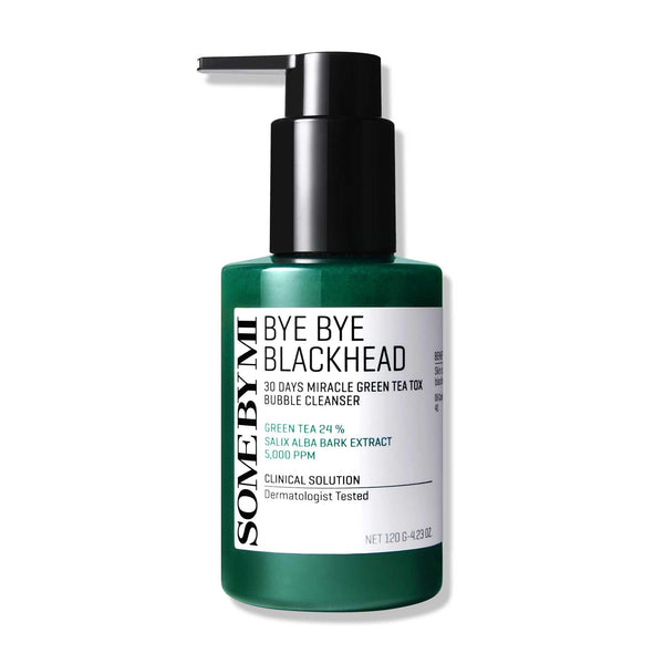 SOME BY MI Bye Bye Blackhead 30 Days Miracle Green Tea Tox Bubble Cleanser – 4.23oz, 120g – Korean Face Wash & Bubble Face Mask – Daily Blackhead-Removing Pore Minimizer for Face – Korean Skin Care