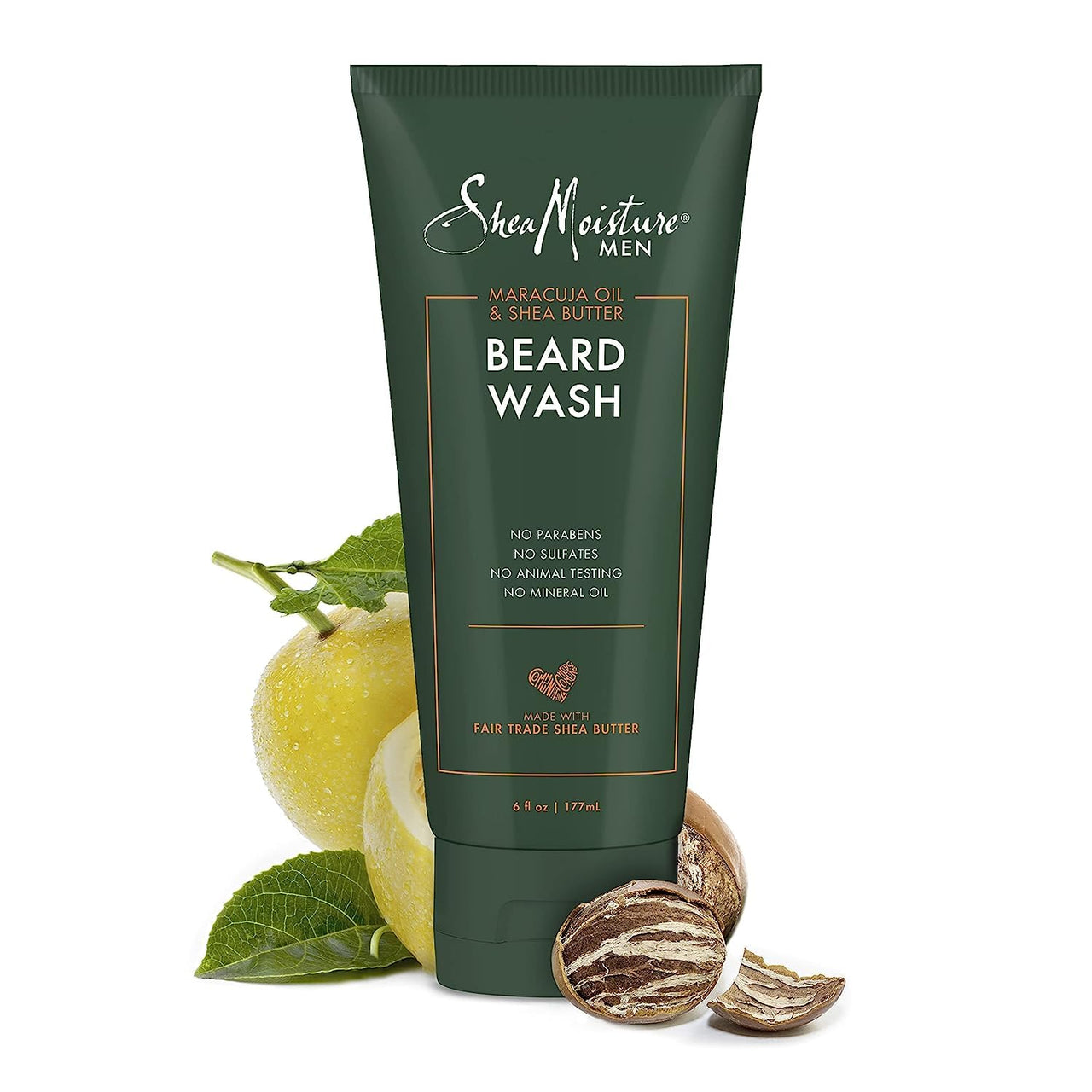 SheaMoisture Beard Wash - Full Beard Shampoo, Moisturizing with Maracuja Oil and Raw Organic Shea Butter, Beard Care for Men, 6 Fl Oz Ea (Pack of 2)