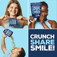 Thumbnail for LOVE CORN Family Favorite Sea Salt, BBQ, Salt & Vinegar, Cheddar | Delicious Crunchy Corn Snacks | .07oz x 20 Gluten Free, Vegan Bags | Convenient for Lunch Boxes, Commuting & Office Snacks