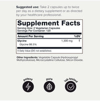 Thumbnail for Toniiq 1300mg Glycine Supplements - 4 Month Supply - Min. 98.5%+ Tested Purity - Ultra High Strength and Bioavailable Glycine Powder Supplement - 240 Vegetarian Glycine Capsules - 120 Servings