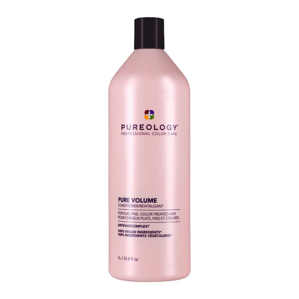 Pureology Pure Volume Conditioner - Enhances Volume and Movement, Lightweight Shampoo for Fine, Flat, Color Treated Hair, 33.8 Fl Oz