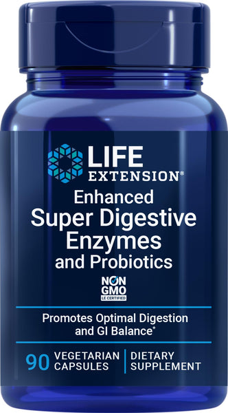 Life Extension Enhanced Super Digestive Enzymes and Probiotics, 90 Vegetarian Capsules