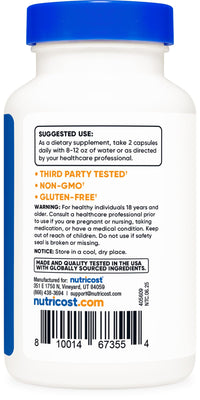 Thumbnail for Nutricost SAM-e (S-Adenosyl-L-Methionine) 400mg Per Serving, 60 Servings, 200mg Per Capsule, 120 Capsules - Non-GMO, Gluten Free Same, Vegetarian