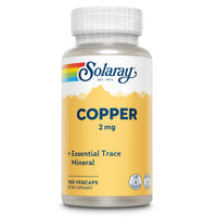 Thumbnail for SOLARAY Copper Supplements - with Copper Bisglycinate 2mg - Trace Minerals Supplement - Essential Trace Mineral Balance and Wellness Support - Vegan, Lab Verified, 60-Day Guarantee - 100 Servings