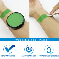 Thumbnail for MEICOLY Light Green Face Body PaintGreen Face Paint for St Patricks Day Accessories, Halloween Witch Makeup Elphaba Costume,Hunting Hulk Camo Face Paint for Adults Kids