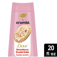 Thumbnail for Dove Moisturizing Strawberry Crumb Cake Body Wash & Scrub Combo, 20oz Wash + 15oz Scrub, Limited Edition, Paraben & Sulfate Free, For Body, Improves Skin Texture, Moisturizes