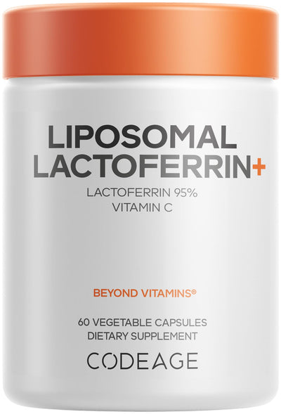 Codeage Liposomal Lactoferrin Supplement - Bovine Lactoferrin 300 mg and Vitamin C - Liposomal Delivery, Non-GMO - 60 Capsules