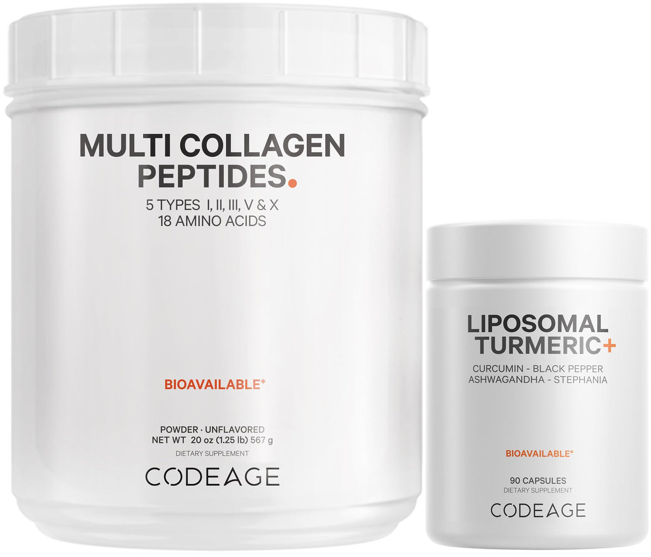 Joint & Immune Support Duo: Collagen Peptides Powder and Turmeric