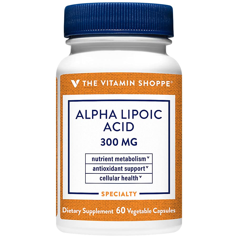 The Vitamin Shoppe Alpha Lipoic Acid 300mg, Natural Antioxidant Formula to Support Glucose Metabolism & Promotes Healthy Blood Sugar (60 Capsules)