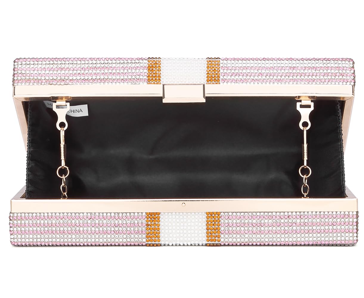 Covelin Dollar Clutch Purse for Women from, Rhinestone Evening Handbag Money Bag Pink