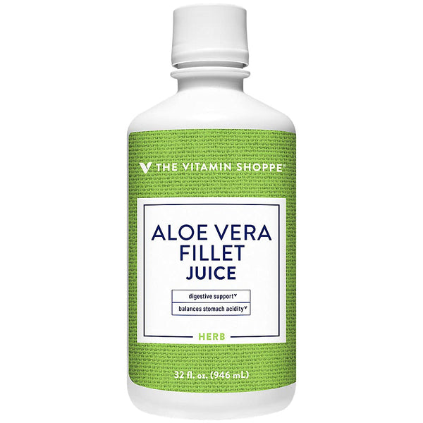 The Vitamin Shoppe Organic Aloe Vera Fillet Juice - No Water Added - Soothing for Digestive Discomfort (32 Fluid Ounce)