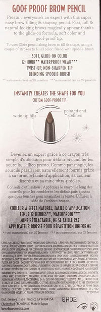 Thumbnail for Benefit Goof Proof Brow Pencil No.2 Light 0.01 Ounce, Medium, 1 Count