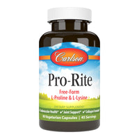 Thumbnail for Carlson - Pro-Rite, Free-Form L-Proline & L-Lysine, Health, Joint Support & Collagen Formation, 90 Capsules