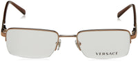 Thumbnail for Versace VE1066 50mm Non-Polarized Glasses for Men - Bronze Copper Square Metal Frame with Light Brown Temples, Lightweight & Comfortable Eyeglasses for Prolonged use, eShades Eyewear Kit Included