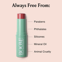 Thumbnail for Boomstick Rose Nude ® All-in-One Cream Blush for Cheeks, Eyes & Lips, Long-Wearing, Blendable Makeup Blush Stick for Mature Skin, Cruelty-Free Lip Cheek Tint with Skincare Benefits