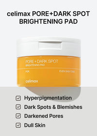 Thumbnail for celimax Pore+Dark Spot Brightening Pad | Exfoliating Peeling Pads for Enlarged Pores, with Hyaluronic Acid, Pore Minimizer, Non-Irritating, Hydrating, For Sensitive Skin (40 pads)