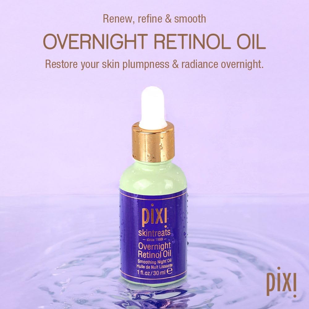Pixi Beauty Overnight Retinol Oil | Smoothing Night Oil | Peptides Help Firm & Revitalize Skin | Improves Appearance of Fine Lines | 1.01 Fl Oz