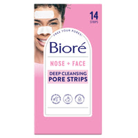Thumbnail for Bioré Nose+Face Blackhead Remover Strips, Deep Cleansing Strips for Nose, Chin, or Forehead, Instant Blackhead Removal and Pore Unclogging, Oil-free, Non-Comedogenic Use, 14 Count