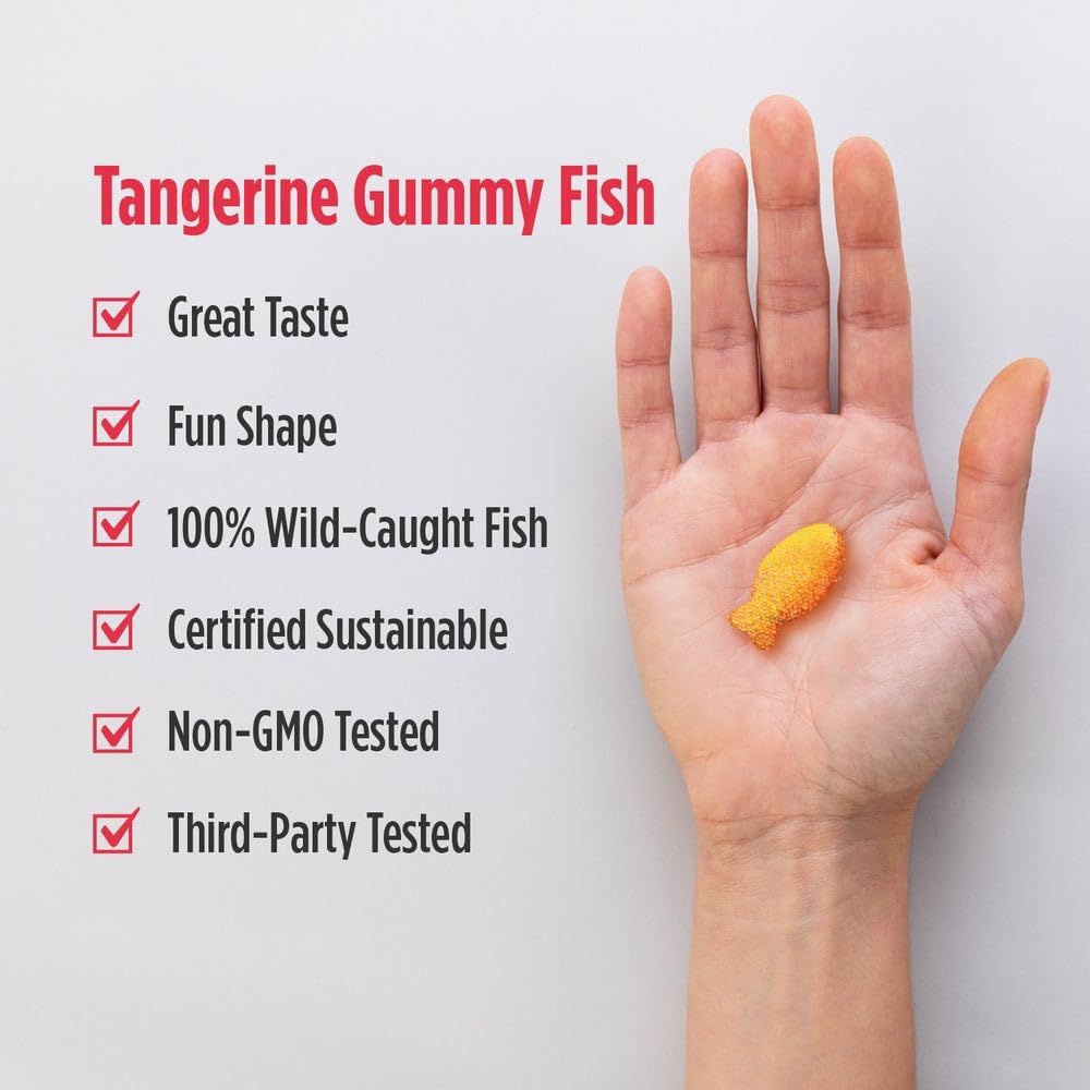 Nordic Naturals Nordic Omega-3 Gummy Fish, Tangerine - 30 Gummy Fish - 124 mg Total Omega-3s with EPA & DHA - Non-GMO - 30 Servings