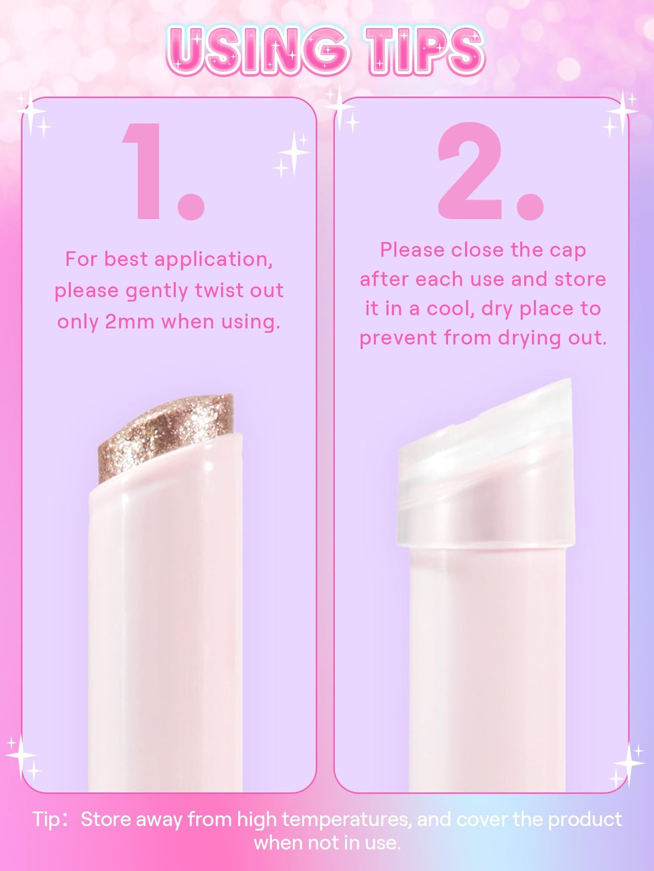 SHEGLAM Crystal Jelly Glaze Stick Eye Shadow Stick Eyeliner Brightener Pencil Crayon with Brush Easy to Blend Long Lasting Shimmer Eyeshadow-Starlit Silver